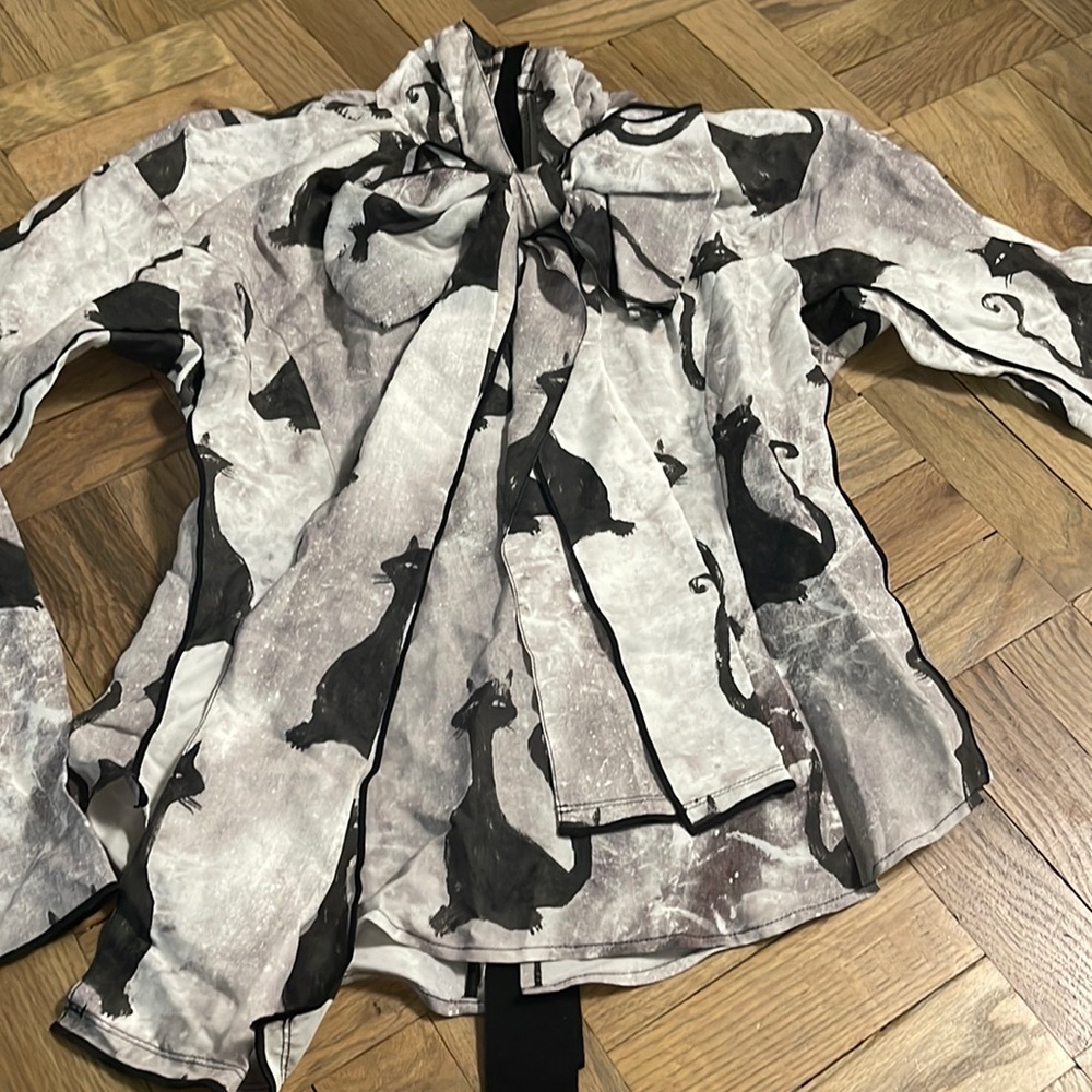 Marc Jacobs cat blouse no label sample from show size 2-4?womans bow neck